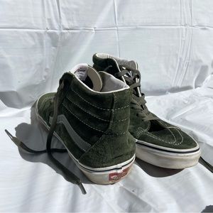 Vans Dark Green suede high top sneakers